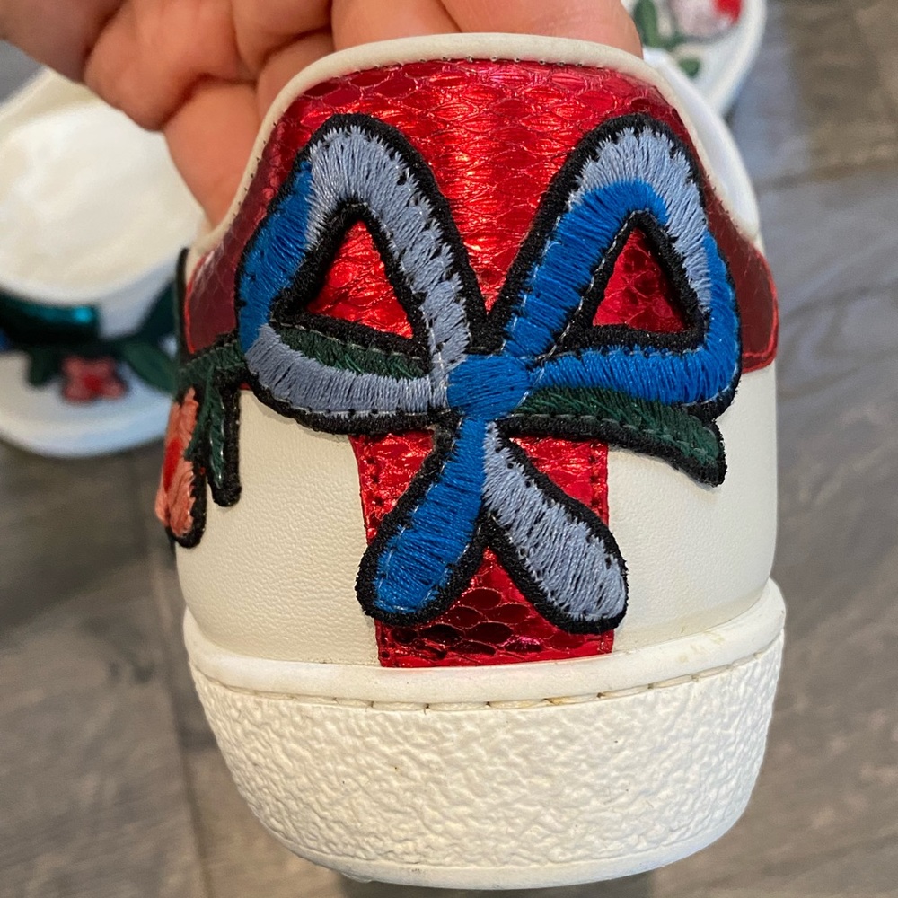 Gucci Women Ace Embroidered Floral Sneakers Size 36 (fit 6.5-7US) - Picture 4 of 9